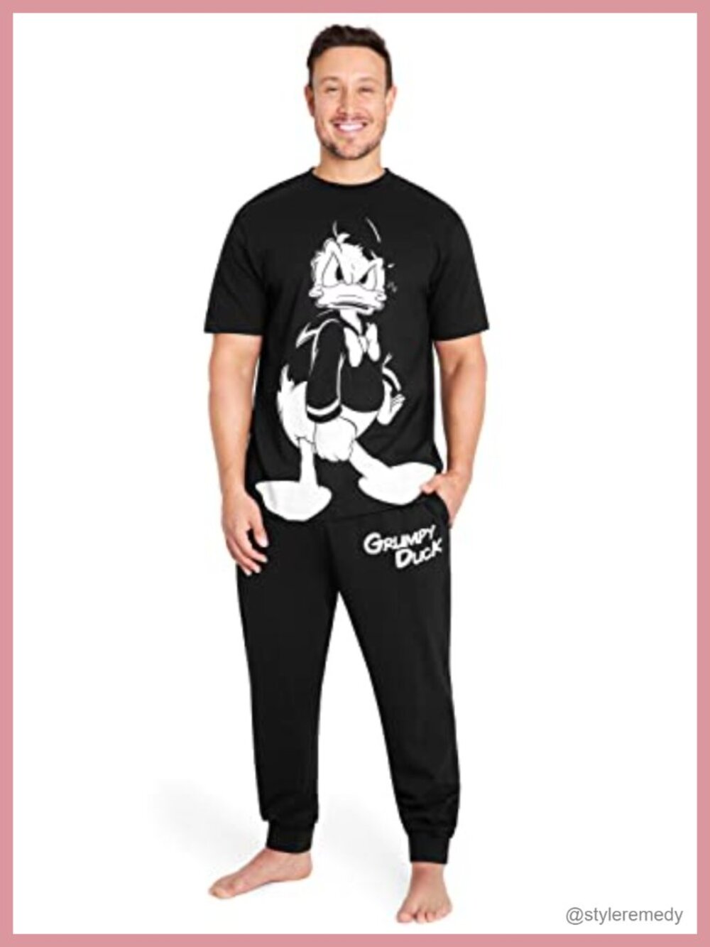 Men's Disney Character Pajama Set Cotton-Rich T-Shirt & Cuffed Bottoms Sleepwear